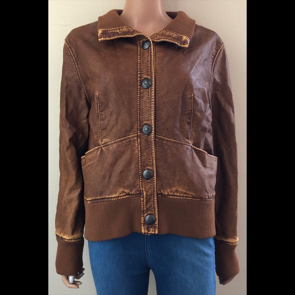 Brown Faux Leather Jacket